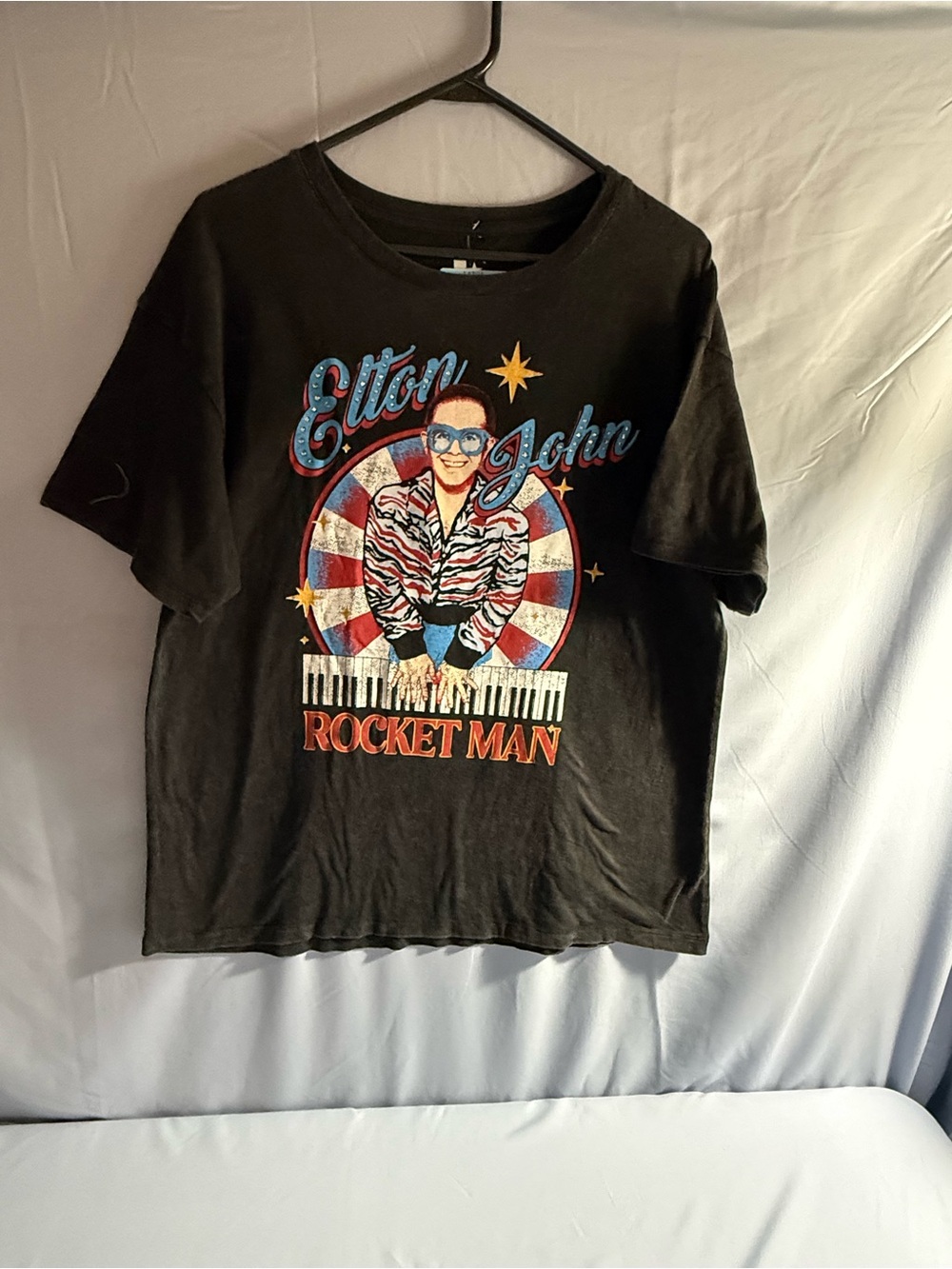 Elton John Rocket Man Graphic Tee - Black